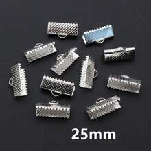 50pcs Cove Clasps Cord Ribbon Ends Caps String Ribbon Leather Clip DIY Jewelry Making Supplies For Necklace Bracelet Connector Findings