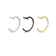 2-5pcs/Set 18G Clip-On Lip Ring Fake Lip Ring Stainless Steel Hypoallergenic Punk Non Piercing Lip Hoop 18K Gold Plated Cuff Earring Septum Ring Piercing Cartilage Earrings Tragus Conch Daith Helix Ring, Black Lobe Earring ,Women And Men Body Pierecing Jewelry 8mm 10mm - A - View 21