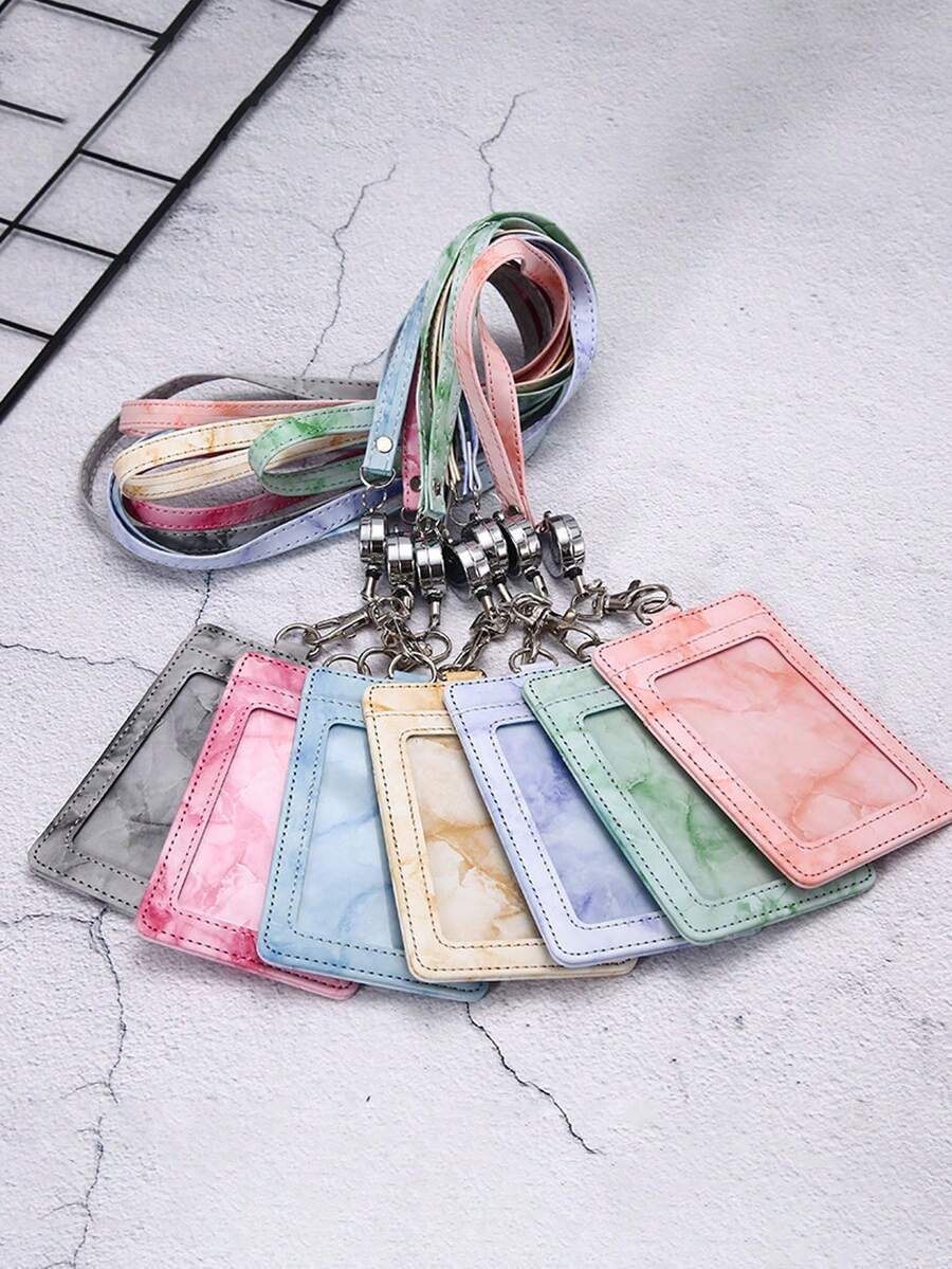 1 件工作徽章工作银行工作 ID 徽章 ID 皮革夹工厂卡夹工人学生卡时尚 ID 徽章夹挂绳带 ID 夹卡夹挂绳卡片挂绳挂绳卡片夹名片盒名片夹女士礼物 - 彩色 - 查看 1