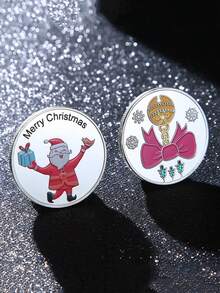 Christmas Decoration 1pc Santa Claus Commemorative Coin, Metal Embossed Medallion, Thanksgiving/Christmas Gift - Multicolor - View 4
