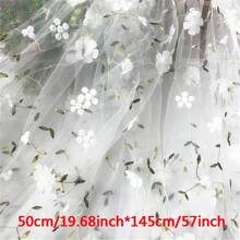 1 件 3D 刺绣网眼面料，公主蕾丝花卉刺绣服装面料，适用于 DIY 连衣裙，57 英寸宽 x 19.6/39.4/118/197 英寸长，80gsm - 多色 - 查看 11