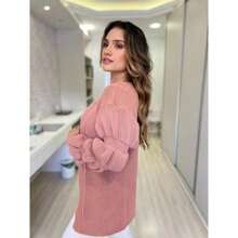 Knitted Overcoat - Ruffled Sleeve - Puff Sleeve Knitted Cardigan - Winter 2024 - Màu be - Xem 1
