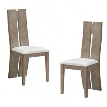 Dining Chair Set Of 2 MDF, Sponge .PU Leather Upholstered Cushion Seat Wooden Back Side Chairs Wood Armless Dining Chairs With High Back.