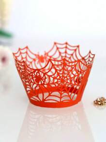 10pcs Halloween Spider Web Cupcake Wrappers, Spider Web Cupcake Liners For Halloween Party Decorations, Dessert Table, Bakery, Restaurant, Food Truck Best Gifts Home Decor Halloween Decor Room Decor - Multicolor - View 9