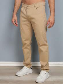 Estone Men's Skinny Jeans With Elastane - Brown - View 1