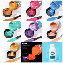 1 pieza Juego de pintura acrílica fluorescente de 100ml, pintura acrílica de color perlado metálico, impermeable para muñecas de yeso