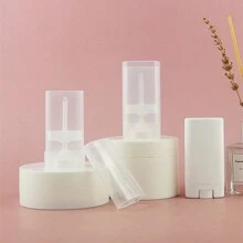 5pcs Deodorant Container Oval Empty 0.5oz 15ml - Twist-Up Refillable Plastic Tube For DIY Deodorants - Clear - View 2