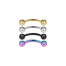 ADYJELY Set di gioielli per piercing al corpo, 2-8 pezzi, ad arco in acciaio inossidabile ipoallergenico da 16G per sopracciglia, naso, labbra, orecchie e ombelico, placcati in oro 18K, per adolescenti, donne e uomini, 8mm e 10mm - N066 - Visualizzare 15