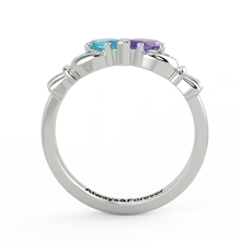 Anillo de piedra personalizado con plata S925 brillante, regalo de joyería para Sra. para el Día de San Valentín, Día de la Madre