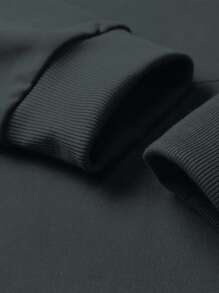 Áo hoodie tay dài dáng ôm nhẹ có túi dành cho nam, họa tiết và chữ in cá nhân hóa, áo khoác thể thao thường ngày cho mùa xuân/thu, thích hợp làm quà tặng cho chồng/bạn trai, khi ra đường, đi làm, hoạt động ngoài trời, đi nghỉ - Màu xám đen - Xem 4