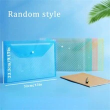 5 pièces Sac de fichier A4 en plastique transparent imperméable à grande capacité avec bouton. Sac de rangement pour papiers d'examen. Fournitures de bureau pour entreprise et étudiants. Garde vos données et papeterie de bureau organisées et sécurisées. Style aléatoire Rentrée scolaire, Fournitures scolaires