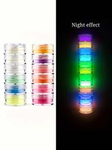 6/12 pièces Ensemble de poudre scintillante luminescente dans le noir, pigment époxy pour moules de résine DIY, fabrication de bijoux, coloration de résine, artisanat et accessoires