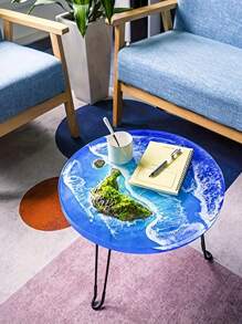 1 个 35.5 厘米硅胶铸造模具适用于大圆桌、树脂环氧河咖啡桌 DIY 水晶树脂镜面模具适用于家居装饰