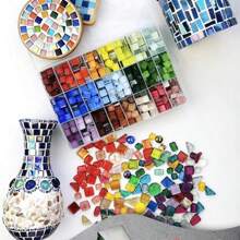 100 pezzi Di Tessere Mosaico In Ceramica E Vetro Fai Da Te, Materiali Decorativi Artigianali, Cristalli Colorati, Regalo Per Interazione Genitore-Figlio