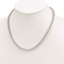 The Black Bow 5.75mm Sterling Silver Polished Hollow Spiga Chain Necklace, 18 Inch