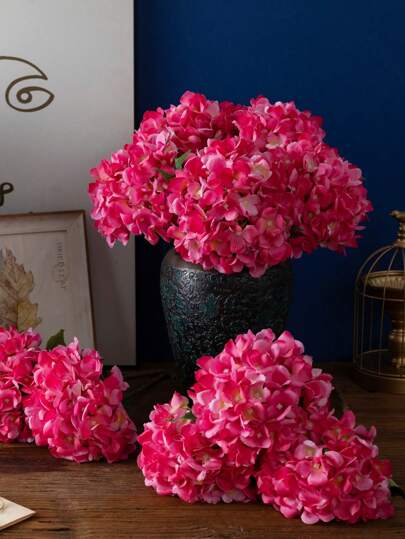 MEHELANY 1pc Rose Red Faux Hydrangea Flower, High-Quality Silk-Like Artificial Hydrangea Decor, Suitable For DIY Wedding Bouquets, Parties, Home Living Room, Kitchen, Garden, Hotel, Office, DIY Halloween, Christmas, Thanksgiving Decorations, Autumn Home Garden Party Decor, DIY Arch Wreath Decoration, Also A Great Gift For Girls.