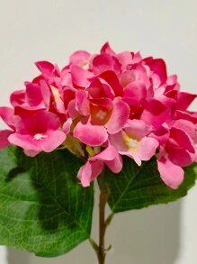 MEHELANY 1支玫瑰紅人造繡球花，逼真絲綢繡球花裝飾，高品質人造花卉，適用於DIY婚禮花束、派對、居家客廳、廚房、花園、飯店、辦公室、DIY萬聖節、聖誕節、感恩節裝飾、秋季居家花園派對裝飾、DIY拱門花環裝飾，亦可作為送給女孩的禮物（長度約47cm） - 亮玫紅 - 查看 5