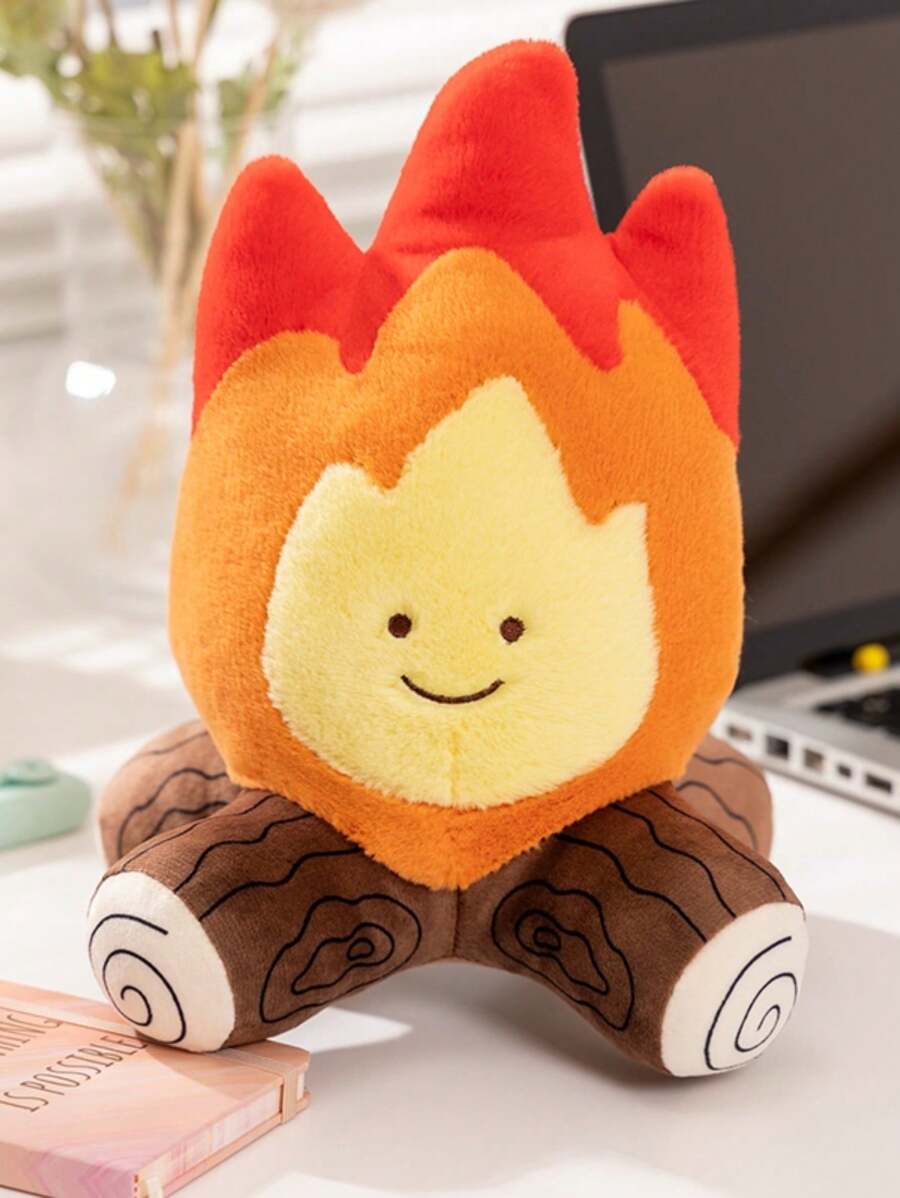1pc Cute Campfire Plush Doll, Realistic Flame Plush Doll For Girls And Boys, Tabletop Flame Plush Decor