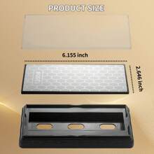 Diamond Sharpening Stone Double-Sided, Diamond Knife Sharpener Stone, Honeycomb Surface Plate With Non-Slip Base For Scissors Knives Outdoor Kitchen Sharpen Tools Coarse 600# / Fine 1200# - 灰色 - 查看 4