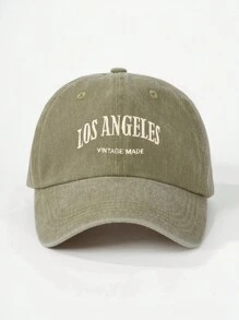 1 pieza Gorra de béisbol con bordado de Los Ángeles y lavado para mujer, sombrero casual con protección solar ajustable adecuado para primavera, otoño, viajes, playa y vacaciones, estilo Y2K para jóvenes en Halloween - gorra de béisbol - Ver 21