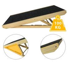 YUENFONG Rampe pour Chien Escalier pour Chien Voiture Pliable de 100 cm de Long pour Chats Grands et Petits Chiens, réglable en Hauteur, antidérapant jusqu'à 100 kg, Plate-Forme d'atterrissage parfaitement connectée