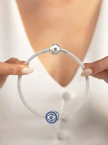 1pc Fashionable Blue Devil's Eye Pendant Bead, Suitable For Women's Bracelet, Bangle DIY Jewelry Making And Daily Outfit Accessory, Suitable For Girls To Wear - Beaded Devil Eye - View 5