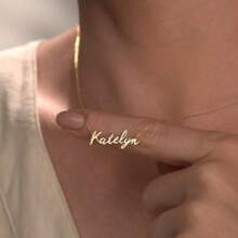 金名字项链 | 个性化金名字项链、周年纪念礼物、925 纯银项链、定制珠宝、送给她的礼物 - Gold(金色) - 查看 5