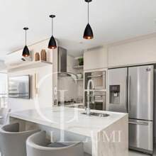 Conjunto Luzes com 3 Luminarias Pendentes Lustres em Alumínio Promoção Vegas Sala Cozinha Quarto Variedade em Cores GL ilumi!