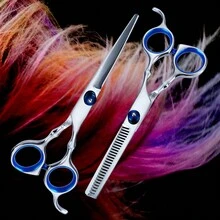 Hairdressing Scissors Set - Straight Shear, Thinning Shear, Bangs Trimmer For Hairdressers - Silver - View 12