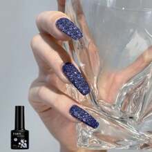 TARTU 6支装8毫升蓝色指甲油凝胶套装，全息闪粉6色凝胶指甲油套装，可卸除，适用于UV/LED灯，适合沙龙美甲和居家DIY美甲，送给女孩的礼物