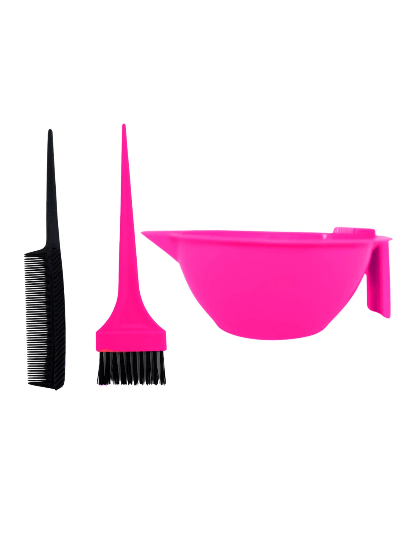 KUAILE BIJUX Professional Hair Dye Kit 3 Pieces Comb + Bowl + Brush - 玫紅色 - 查看 1