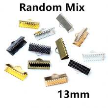 50pcs Cove Clasps Cord Ribbon Ends Caps String Ribbon Leather Clip DIY Jewelry Making Supplies For Necklace Bracelet Connector Findings