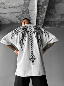 Men's Summer Gothic Letter Print Round Neck Short Sleeve Casual T-Shirt - trắng - Xem 1