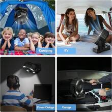 40000mAh Rechargeable Fan, Battery Operated Oscillating Outdoor Fan, Battery Powered Table Fan For Home Hurricane Jobsite Garage, Portable Tent Fan With Remote Light Hook For Camping Trip RV - D13-black - View 7