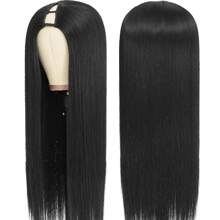 Straight V Part Wig Glueless Straight V Part Wig Human Hair For Women 200% Density V Shape Wigs Human Hair Glueless V Shape Wigs No Leave Out Natural Color Suitable For Parties Dinners Daily Life Travel Etc - Natural Black - 查看 2