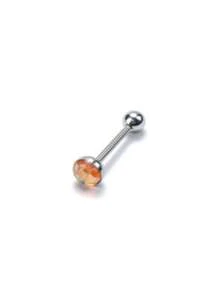 1pc Hypoallergenic 316L Titanium Steel Tongue Barbell, Fish Scale Gradients, 8/10/12/14/16mm Length, 7mm Diameter, 5mm Ball, 14G, Body Jewelry Piercing