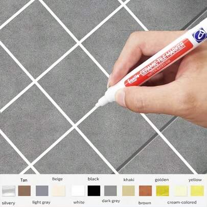 1pc Multi-Color Tile Marking Pen, Bathroom Kitchen Porch Yard Tile Grout Repair Refurbishing Tool