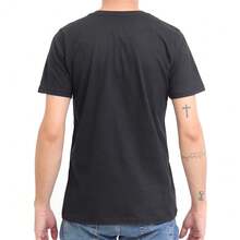 Unisex 100% Cotton T-Shirt With Front And Back Print Streetwear And Round Neck. - màu đen - Xem 3