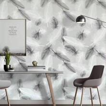 1 Roll Of Feather Self-Adhesive Wallpaper, PVC Removable Wallpaper For Living Room, Kitchen, Bedroom, Dorm, Furniture Renovation, Autumn Aesthetic