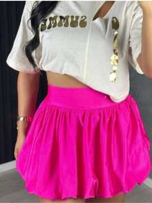 Leticia Balone Skirt Rodadinha Fashion Gringa Fashion Fashion - Màu Hồng Tươi - Xem 2