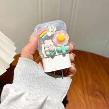 5pcs/Set Cute Floral 20W Charger Case, 18W Charger Head Protector, 15W Data Cable Protector Compatible With IPhone - Multicolor - View 8