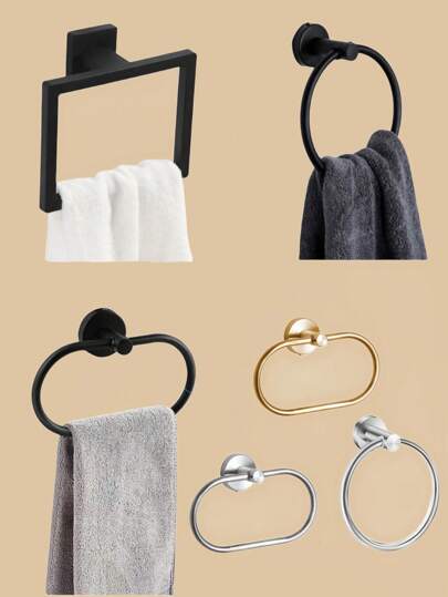 1 件不锈钢毛巾环，浴室毛巾架和挂钩，浴室时尚毛巾架，壁挂式，坚固