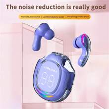 Great Wall GREATWALL 2024 Newly Upgraded Colorful Lighting Wireless  Headphones With LED Digital Display, Suitable For Daily Listening To Music And Games, The Best Choice For Sports Headphones - Màu tím - Xem 3