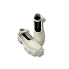 Mary Jane Sandal Black Patent Leather Buckle Tractor Sole Blogger Blogger Fashion Casual Social Woman - White - View 5
