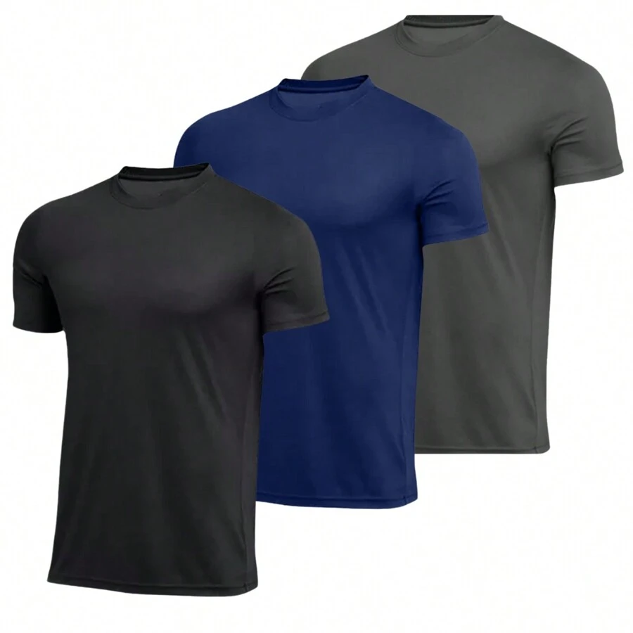 Kit 3 Men's Dry Fit Premium Anti-Sweat Sports T-Shirts - Nhiều màu - Xem 1