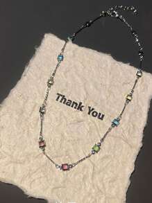 1 pieza Collar colgante de luna y corazón con circonita cúbica microincustrada chapado en oro de 18k, para hombres y mujeres, cadena de garras con gota de agua de lujo con rhinestones soldados, perfecto para bodas y compromisos