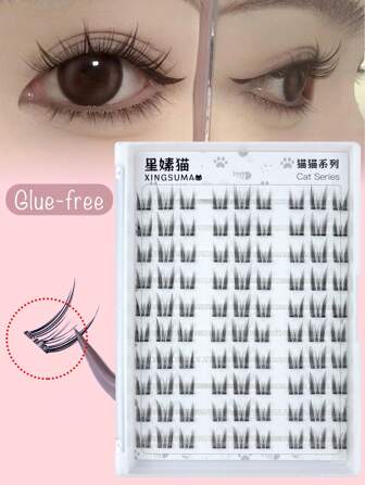 180/90 Cluster Lash Extensions, Glue-Free, Removable, C 0.07 Natural Look, DIY Eyelash Extension, Cosplay Lashes, 10 Rows, Glue-Free Lashes, Natural & Lengthening Lash Clusters, For Women, Party, Club, Makeup Tools