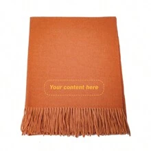 [ Customization ] 1 Thick Autumn/Winter Shawl, Embroidered Personalized Custom Text Content, Elegant And Fashionable Scarf.
