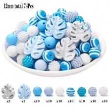 74pcs Turtle Shell Silicone Beads Set, DIY Jewelry Making Accessories For Necklace Pendant - Multicolor - View 12