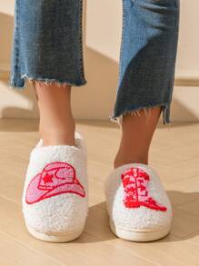 可爱靴子女士拖鞋帽子蓬松垫拖鞋舒适温馨ComfyHouseshoes Laides 冬季鞋 - 白色 - 查看 2